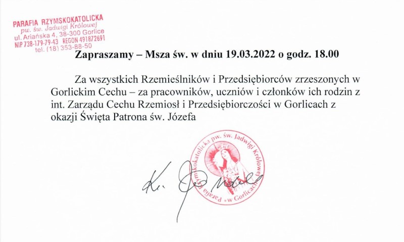 msza za rzemieślników